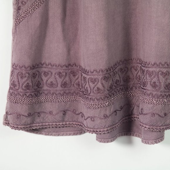 Model France Lagenlook purple tie back tunic - Picture 6 of 7